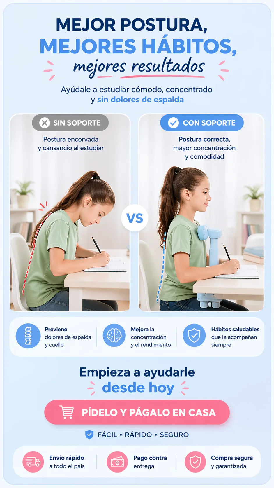Corrector postura para escritorio niñ@s