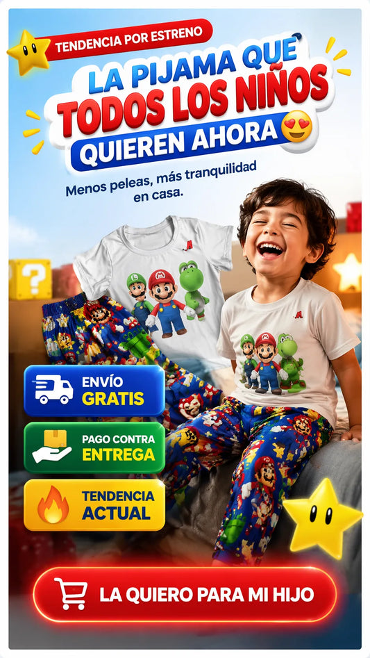 Pijama Piel de durazno Mario Bross Niño