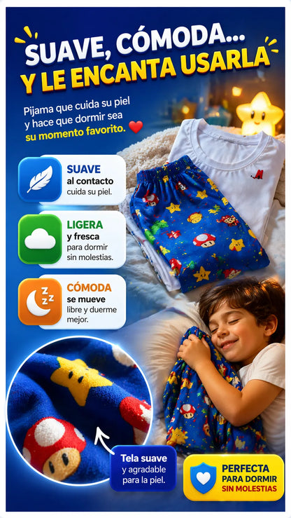 Pijama Piel de durazno Mario Bross Niño