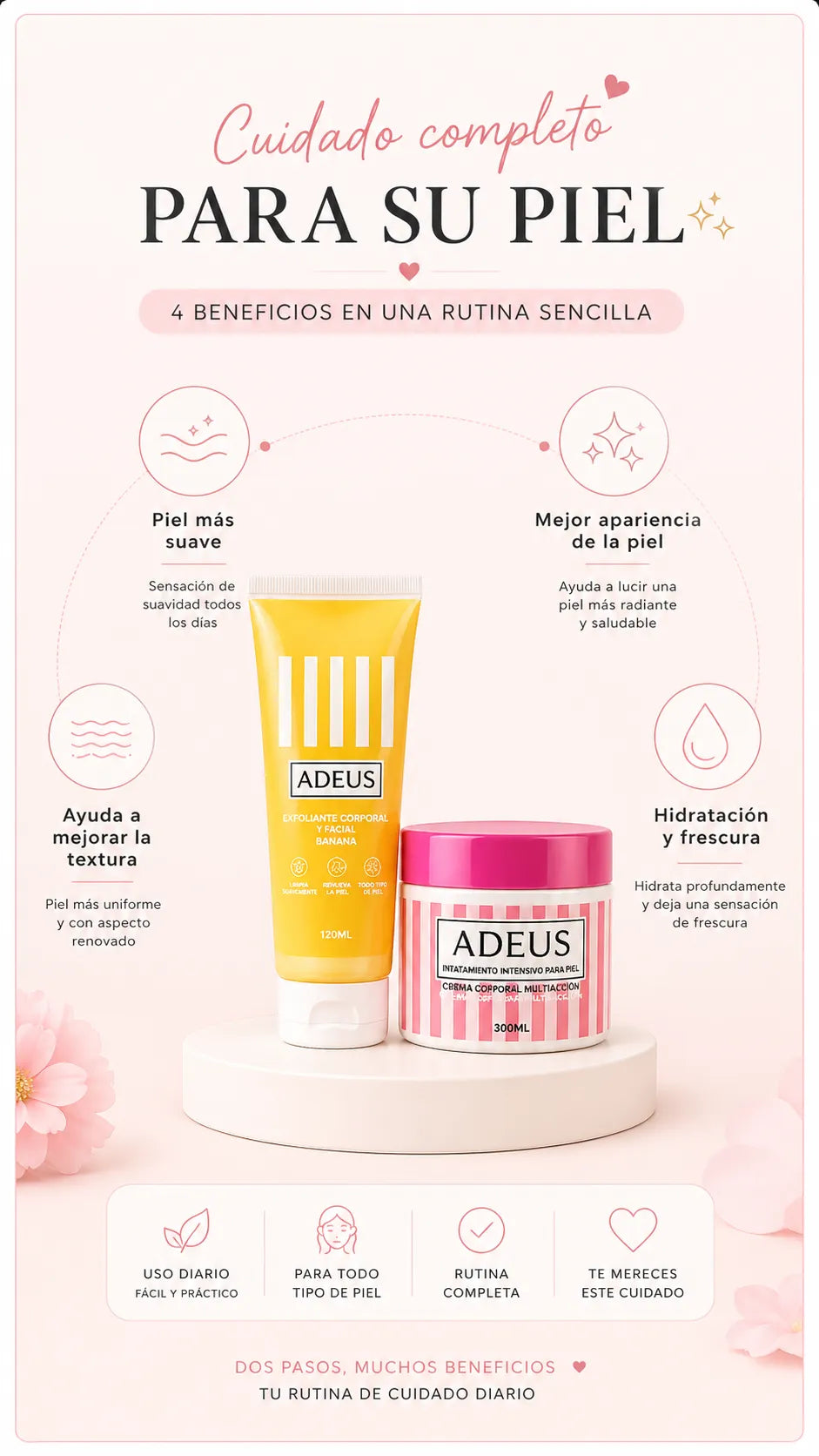 Kit Adeus 300ml y Exfoliante Banana