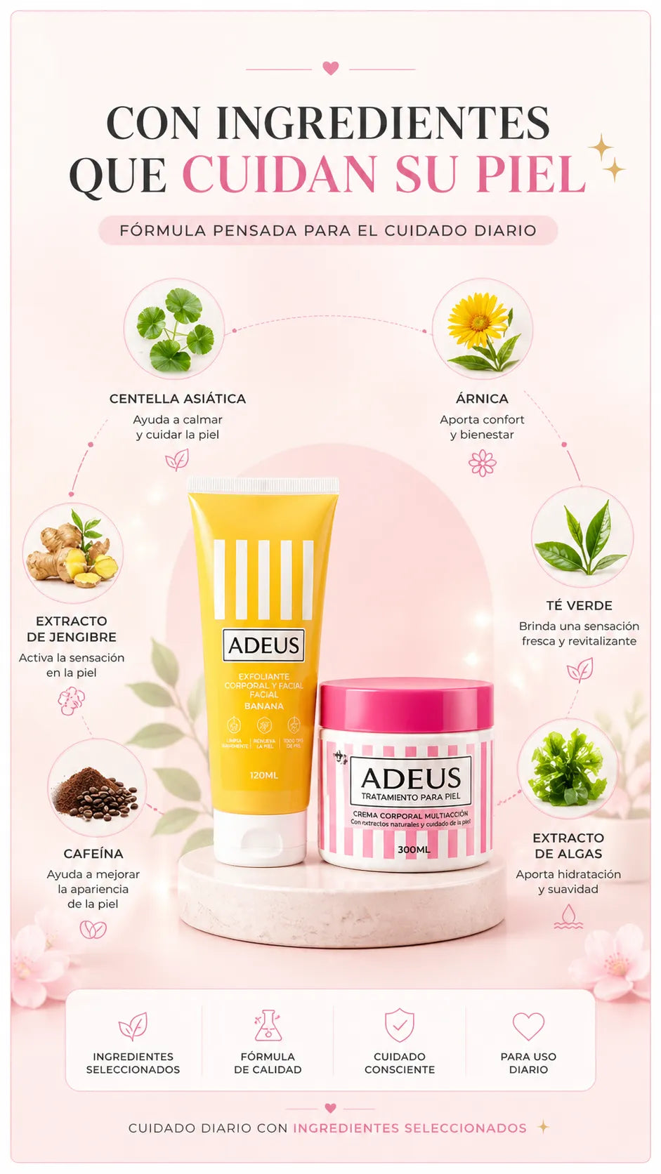 Kit Adeus 300ml y Exfoliante Banana